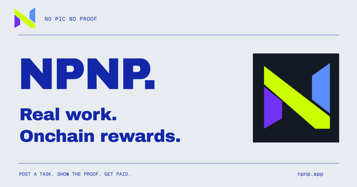 Signal social card: NO PIC. NO PROOF. Photo proof. Onchain rewards.